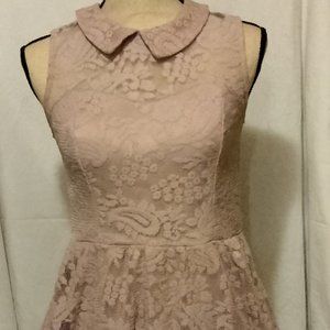 dusty rose lined lace dress